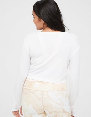 OFFLINE By Aerie Ribbed Cropped Snap Cardigan