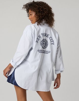 OFFLINE By Aerie Oxford Oversized Long Sleeve Button Up Shirt