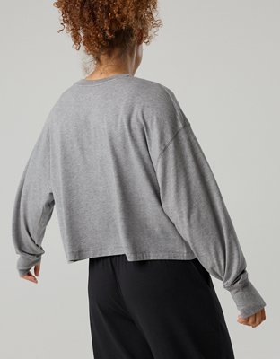 OFFLINE By Aerie Let's Stretch Long Sleeve Cropped T-Shirt