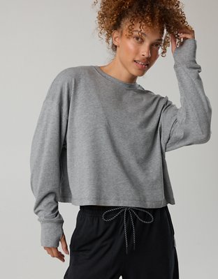 OFFLINE By Aerie Let's Stretch Long Sleeve Cropped T-Shirt