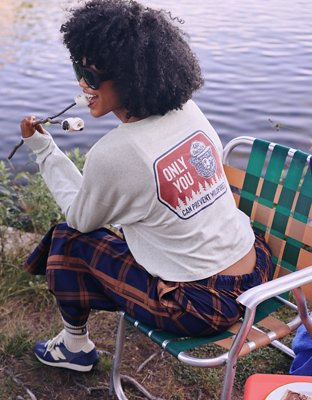 OFFLINE By Aerie Let's Stretch Long Sleeve Cropped T-Shirt
