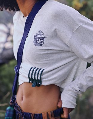 OFFLINE By Aerie Let's Stretch Long Sleeve Cropped T-Shirt