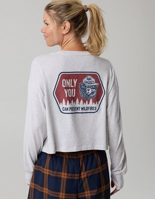 OFFLINE By Aerie Let's Stretch Long Sleeve Cropped T-Shirt