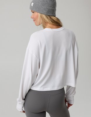 OFFLINE By Aerie Let's Stretch Long Sleeve Cropped T-Shirt