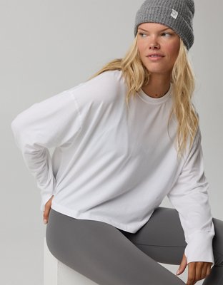 OFFLINE By Aerie Let's Stretch Long Sleeve Cropped T-Shirt