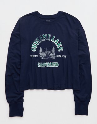 OFFLINE By Aerie Let's Stretch Long Sleeve Cropped T-Shirt