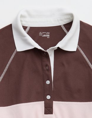 OFFLINE By Aerie Long Sleeve Pique Striped Rugby T-Shirt