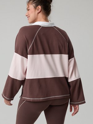OFFLINE By Aerie Long Sleeve Pique Striped Rugby T-Shirt
