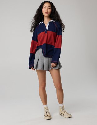 OFFLINE By Aerie Long Sleeve Pique Striped Rugby T-Shirt