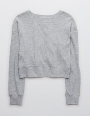 Женские футболки Aerie OFFLINE Way Back Waffle Long Sleeve Crewneck T-Shirt — фото 5