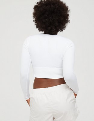 OFFLINE By Aerie Sidewalk Seamless Long Sleeve Cropped T-Shirt