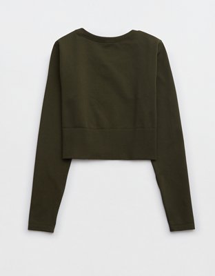 OFFLINE By Aerie Sidewalk Seamless Long Sleeve Cropped T-Shirt