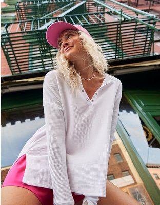 OFFLINE By Aerie Waffle Henley T-Shirt