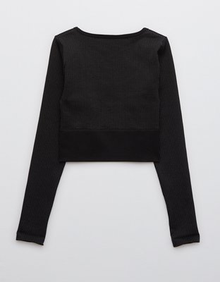OFFLINE Sidewalk Seamless Ribbed Long Sleeve Cropped T-Shirt