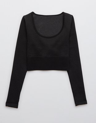 OFFLINE Sidewalk Seamless Ribbed Long Sleeve Cropped T-Shirt