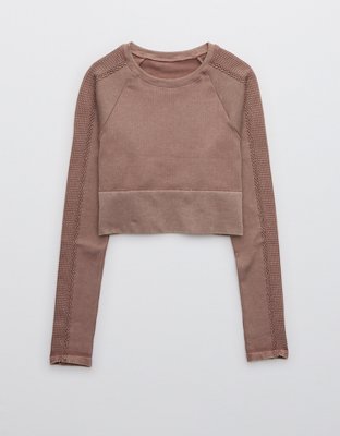 Женские футболки Aerie OFFLINE By Aerie Big Chill Seamless Long Sleeve T-Shirt — фото 3