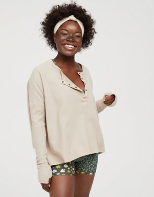 Waffle Henley Long Sleeve T-Shirt