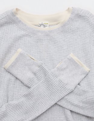 OFFLINE By Aerie Wow! Waffle Layered Long Sleeve T-Shirt