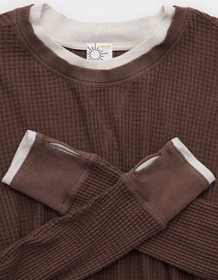 OFFLINE By Aerie Wow! Waffle Layered Long Sleeve T-Shirt