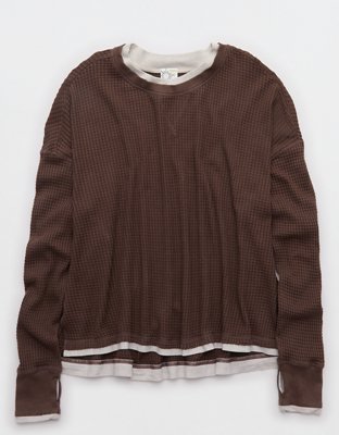 OFFLINE By Aerie Wow! Waffle Layered Long Sleeve T-Shirt