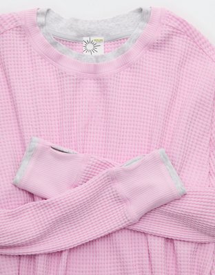 OFFLINE By Aerie Wow! Waffle Layered Long Sleeve T-Shirt