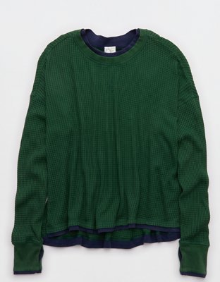 OFFLINE By Aerie Wow! Waffle Layered Long Sleeve T-Shirt