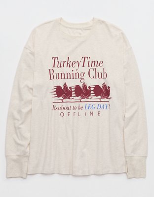 OFFLINE By Aerie Let's Stretch Long Sleeve Boyfriend T-Shirt