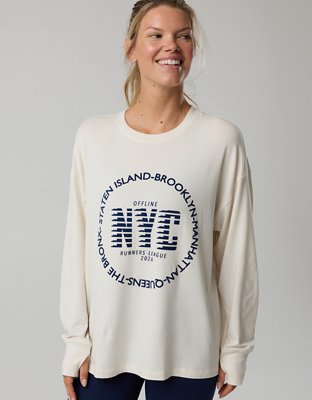 OFFLINE By Aerie Let's Stretch Long Sleeve Boyfriend T-Shirt