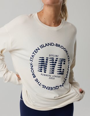 OFFLINE By Aerie Let's Stretch Long Sleeve Boyfriend T-Shirt