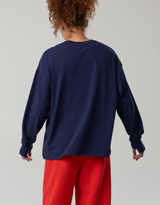 OFFLINE By Aerie Let's Stretch Long Sleeve Boyfriend T-Shirt