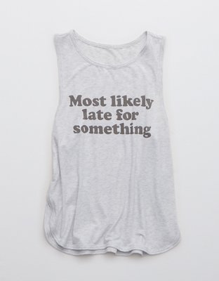 Женские топы Aerie OFFLINE Most Likely Late Graphic Classic Tank Top — фото 4