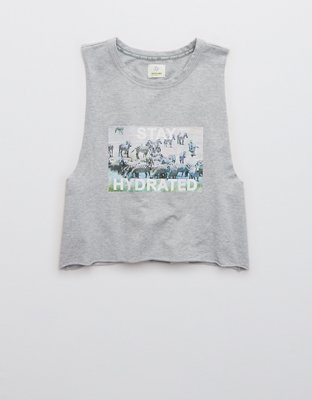 Женские топы Aerie OFFLINE Terry Cropped Tank Top — фото 4