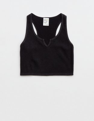 ¡IMPACTO OFFLINE By Aerie! Camiseta Cortada sin Mangas con Textura Tipo Waffle