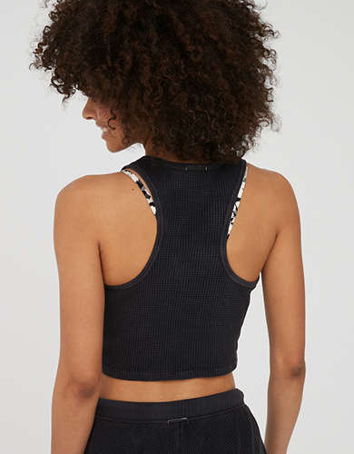 OFFLINE By Aerie WOW! Waffle Cropped Tank