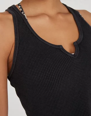 OFFLINE By Aerie WOW! Waffle Cropped Tank