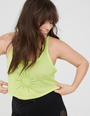 OFFLINE By Aerie Mesh Crop Tank Top