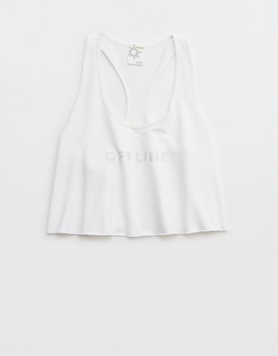 OFFLINE By Aerie OTT Fleece Short Sleeve Cropped Hoodie