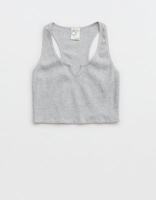 OFFLINE By Aerie Wow! Waffle Cropped Tank