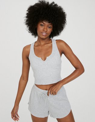 OFFLINE By Aerie Wow! Camiseta corta sin mangas con textura tipo waffle