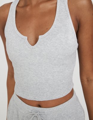 OFFLINE By Aerie Wow! Waffle Cropped Tank