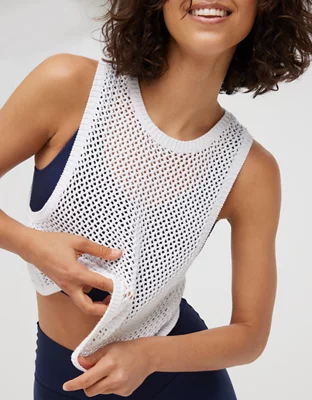 OFFLINE By Aerie Crochet Sweater Tank Top