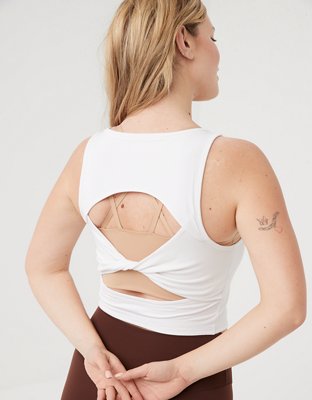OFFLINE By Aerie Thumbs Up Twist Back Tank Top