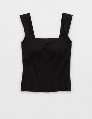 OFFLINE By Aerie Real Me Square Neck Tank Top Women's True Black XXL