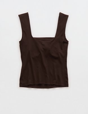 Женские топы Offline By Aerie Real Me Square Neck, цвет: Глубокий земляной — фото 4