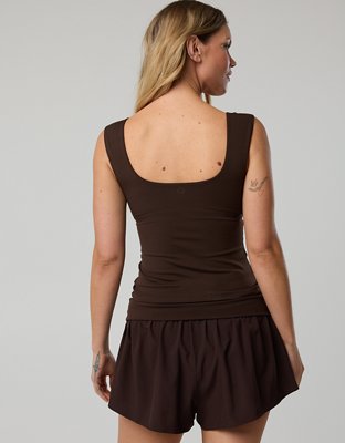 Женские топы Offline By Aerie Real Me Square Neck, цвет: Глубокий земляной — фото 2