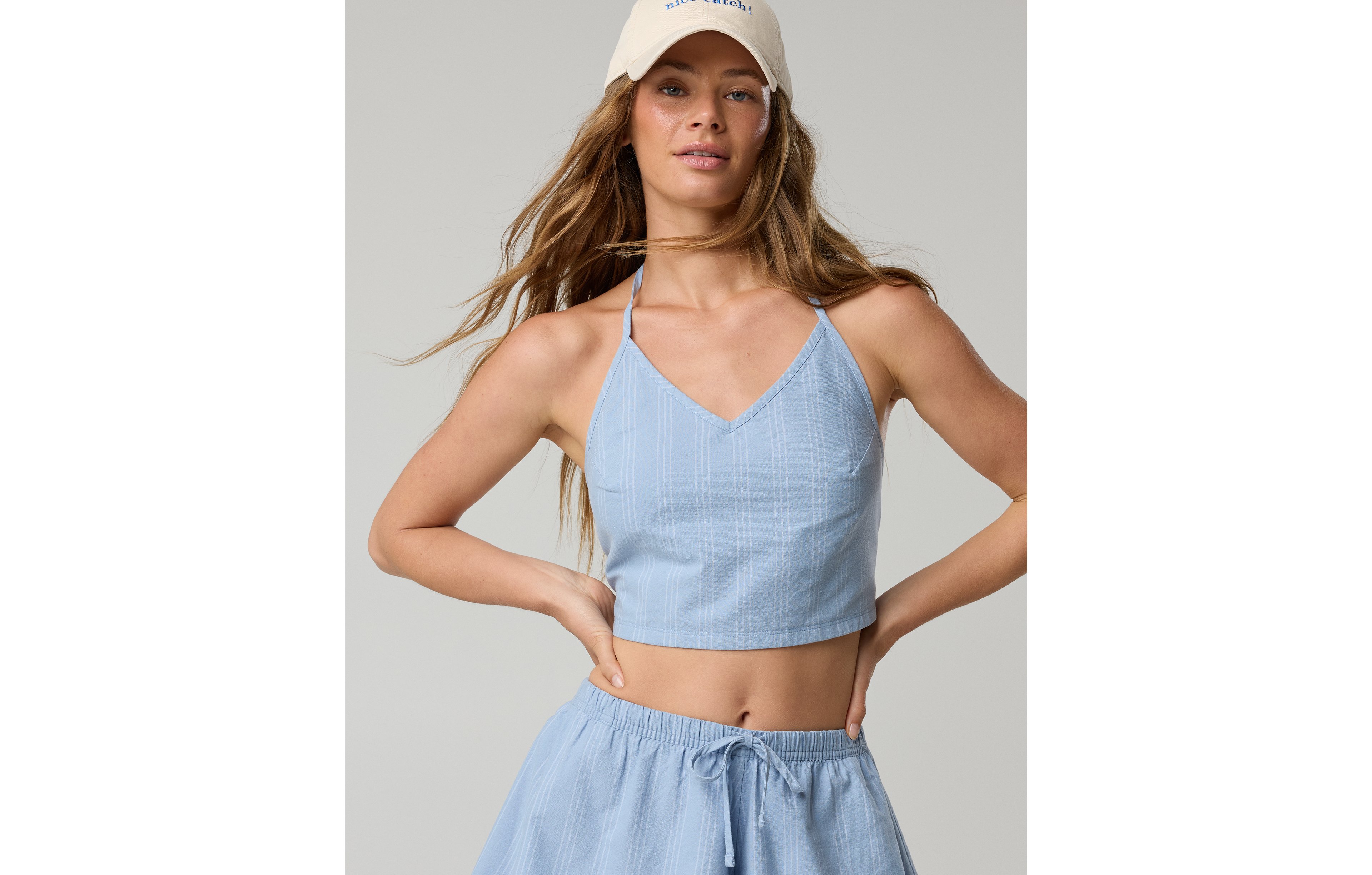 OFFLINE By Aerie Oxford Tie Back Tank Top