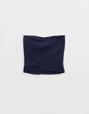 Женские топы Offline By Aerie OG Cotton Ruched Tube, цвет: Королевский синий тёмно-синий — фото 4