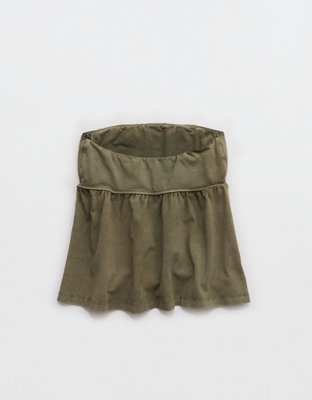 Женские топы Offline By Aerie OG Cotton Peplum Tube, цвет: Оливковый — фото 5