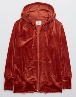 Женские худи Aerie OFFLINE By Aerie After Party Velour Oversized Full Zip — фото 3