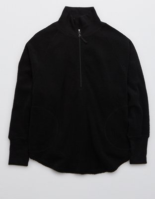 ae fuzzy sherpa quarter zip sweatshirt